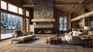 SnowCapped Serenity An Elegant Cabin Interior [upl. by Emoryt243]