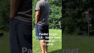 Pardini 22LR Target  Single Hand  32 Yards  4” Steel [upl. by Yatnuhs]