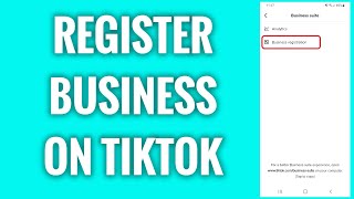 How To Register Business On TikTok [upl. by Adaiha]