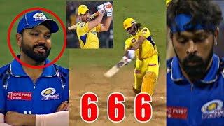 MS Dhoni 6 6 6 on 3 balls Hardik Pandya [upl. by Noryahs]