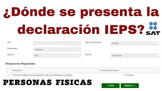 ¿Dónde se presenta la declaración Pago definitivo IEPS [upl. by Gensmer607]