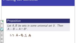 Identities about sets Screencast 531 [upl. by Lezned]