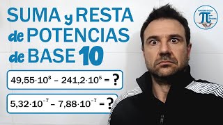 SUMA y RESTA de POTENCIAS de BASE 10 💪 Notación científica 👩‍🔬 ¡Ya verás qué fácil 💙 [upl. by Elleirua]