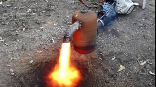 waste oil burner for scrapping construction and first fire up [upl. by Attelliw]