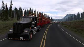 American Truck Sim  Kenworth W900  Arctic LoggerampFlatbed  Manual 18Speed  TrackIR5  MapCombo [upl. by Ivens]