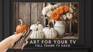 2 Hour TV Art Screensaver 4K Frame TV Hack Vintage Fall Pumpkins Painting Autumn Decor No music [upl. by Oniratac]