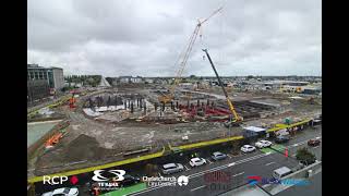 Te Kaha MultiUse Arena construction timelapse Nov 22Feb 23 [upl. by Anaujd]