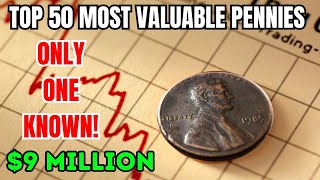 TOP 50 MOST VALUABLE LINCOLN PENNIES IN HISTORY PENNIES WORTH MONEY [upl. by Brnaby]