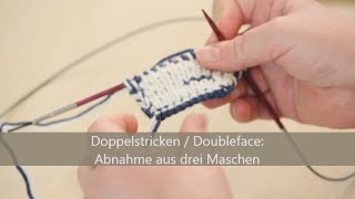 Doubleface stricken  Abnahme aus drei Maschen [upl. by Dael]