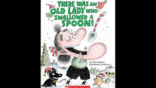 THERE WAS AN OLD LADY WHO SWALLOWED A SPOON by Lucille Colandro  kids book read aloud [upl. by Gorrian12]