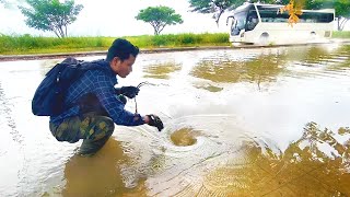 Draining Massive Flooded Streets Draining Streets by Unclogging Drains [upl. by Natsirc908]