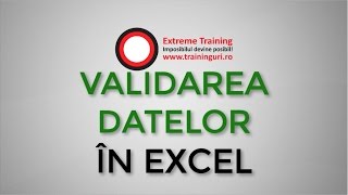 Validarea datelor in excel  pe intelesul tuturor [upl. by Eldreda55]