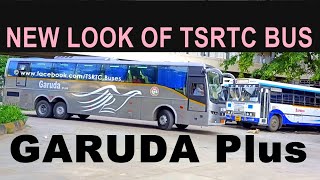 NEW LOOK TO TSRTC GARUDA PLUS VOLVO MULTI AXLE BUS HYDERABAD VIJAYAWADA TSRTC BHEL DEPOT BUS [upl. by Steep]