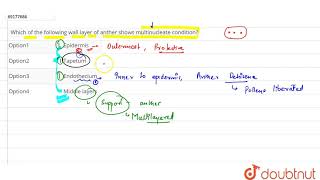 Which of the following wall layer of anther shows multinucleate condition [upl. by Narruc796]