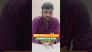 HDFC Savings account minimum balance requirements hdfcbank minimumbalance charges [upl. by Nabroc]