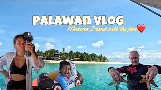 OUR FIRST FAMILY ISLAND OVERNIGHT at Modessa Island Resort Palawan🇩🇪🇵🇭 [upl. by Addam184]