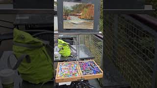 Painting in between rain drops at Lakeland Motor Museum in Backbarrow England [upl. by Htenywg]