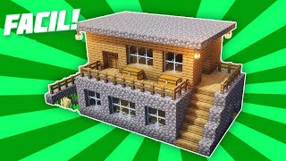 ✔ Como hacer una CASA SURVIVAL BASICA en Minecraft RAPIDO Y FACIL [upl. by Roti]