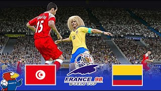 Túnez vs Colombia ● Mundial Francia 98 Grupo G J3 ● Pes 2021 [upl. by Revlys]