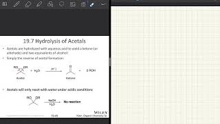 Organic II Ch 19 Hydrolysis Sulfur nucleophiles Hydrogen nucleophiles [upl. by Nananne]