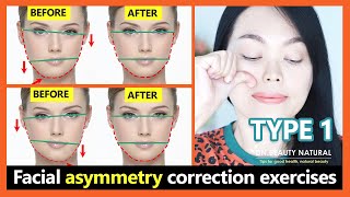 Type 1 How to fix asymmetrical face get a symmetrical face naturally Facial asymmetry exercises [upl. by Weig]