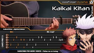 Jujutsu Kaisen OP Kaikai Kitan 廻廻奇譚  Eve  Fingerstyle Guitar Cover  TABS Tutorial [upl. by Colville]