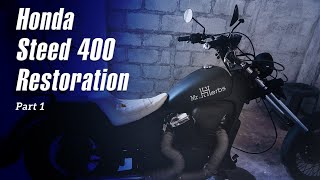 කොහොමද MotorBike එකක Restoration එකක් කරගන්නේ  Honda steed 400 Restoration  part 1 [upl. by Eylk]