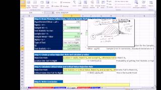 Excel 2013 Statistical Analysis 57 1 Tail Right Mean Hypothesis T Test Pvalue amp Critical Value [upl. by Nyllek]