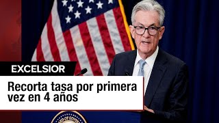 Fed recorta en 50 puntos base su tasa de interés por primera vez en 4 años [upl. by Rizan]