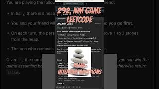 Leetcode 292  Nim Game [upl. by Durwin]