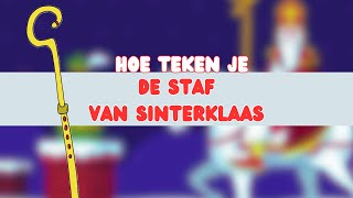 HOE TEKEN JE DE STAF VAN SINTERKLAAS  TEKENEN VOOR KINDEREN [upl. by Reifnnej]