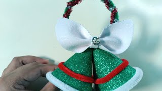 DIY  How To Make Chenille Wire And Foam Sheet Christmas Ornament [upl. by Ailene]