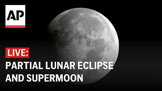 LIVE Watch the partial lunar eclipse and supermoon [upl. by Jareb]