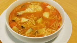 SOPA DE POLLO CON FIDEOS MUY FÁCIL Y DELICIOSA [upl. by Nivek732]