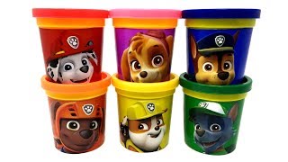 Paw Patrol PlayDoh Can Heads amp Surprise Toys Chase Rubble Zuma Marshall Rocky Skye [upl. by Doss]