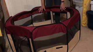 How To Fold Up Pet Playpen  EASY setup Demo elitefield 48x48 unbox and review [upl. by Elleron]