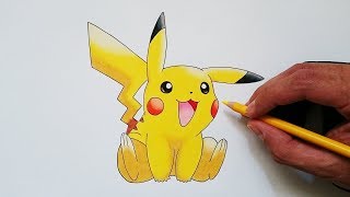 APRENDE cómo DIBUJAR a PIKACHU PASO A PASO 😄✅ [upl. by Trojan]