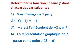 Exercice 3  Déterminer une fonction linéaire  Calculer le coefficient  3eme année du collège [upl. by Solracesoj776]