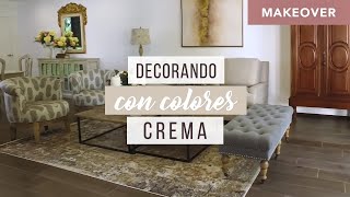 DECORANDO SALA Y COMEDOR CON COLORES CREMA [upl. by Drawdesemaj83]