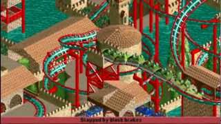 rct2 my Chain Reaction  quadruple interlocked LIM Launched Rollercoaster HD 720p [upl. by Ackerman]