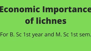 LichenEconomic importance of lichen for B sc 1st year and and M sc 1st sem [upl. by Sutniuq]