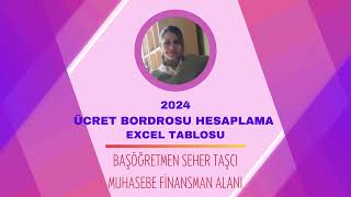 2024 Ücret Bordrosu Hesaplama  Excel Tablosu [upl. by Cohbath425]