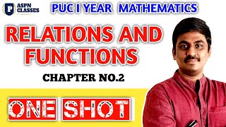 1st PU RELATIONS AND FUNCTIONS ONE SHOT VEDIO  RELATIONS AND FUNCTIONS COMPLETE CHAPTER CLASS 12 [upl. by Martens569]