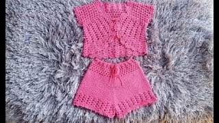 SHORTS DE CROCHE INFANTIL CHARME 3 A 4 ANOS COM TABELA DE MEDIDAS [upl. by Negris863]