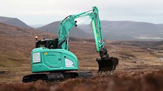 Peatland Restoration with a new Kobelco SK75 Wide Track [upl. by Libna]