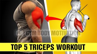 Top 5 Triceps Workout For Bigger Arms [upl. by Ahtibat401]