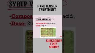 Hypotension Treatment trendingshorts hypotension medicine medicineinformation [upl. by Lhary]