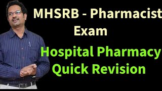 MHSRB PHARMACIST EXAM  Hospital Pharmacy  Quick revision [upl. by Farah729]