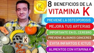 8 beneficios de la⚡VITAMINA K⚡ OSTEOPOROSIS💪 ARTERIAS 💖PIEL 👍CEREBRO⚙️ALIMENTOS🥦🥩🥑 diet medical [upl. by Maxima]