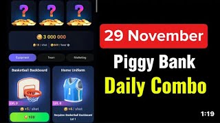 Piggy Bank Daily Combo 29 November  Piggy Bank Combo Today Piggy Bank Airdrop Combo [upl. by Enialedam]